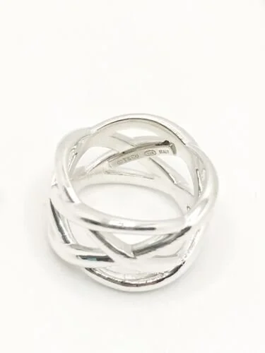 Tiffany & Co. リング Tiffany & Co. Silver Twist Rope Narrow Band Stacking Ring Size 5